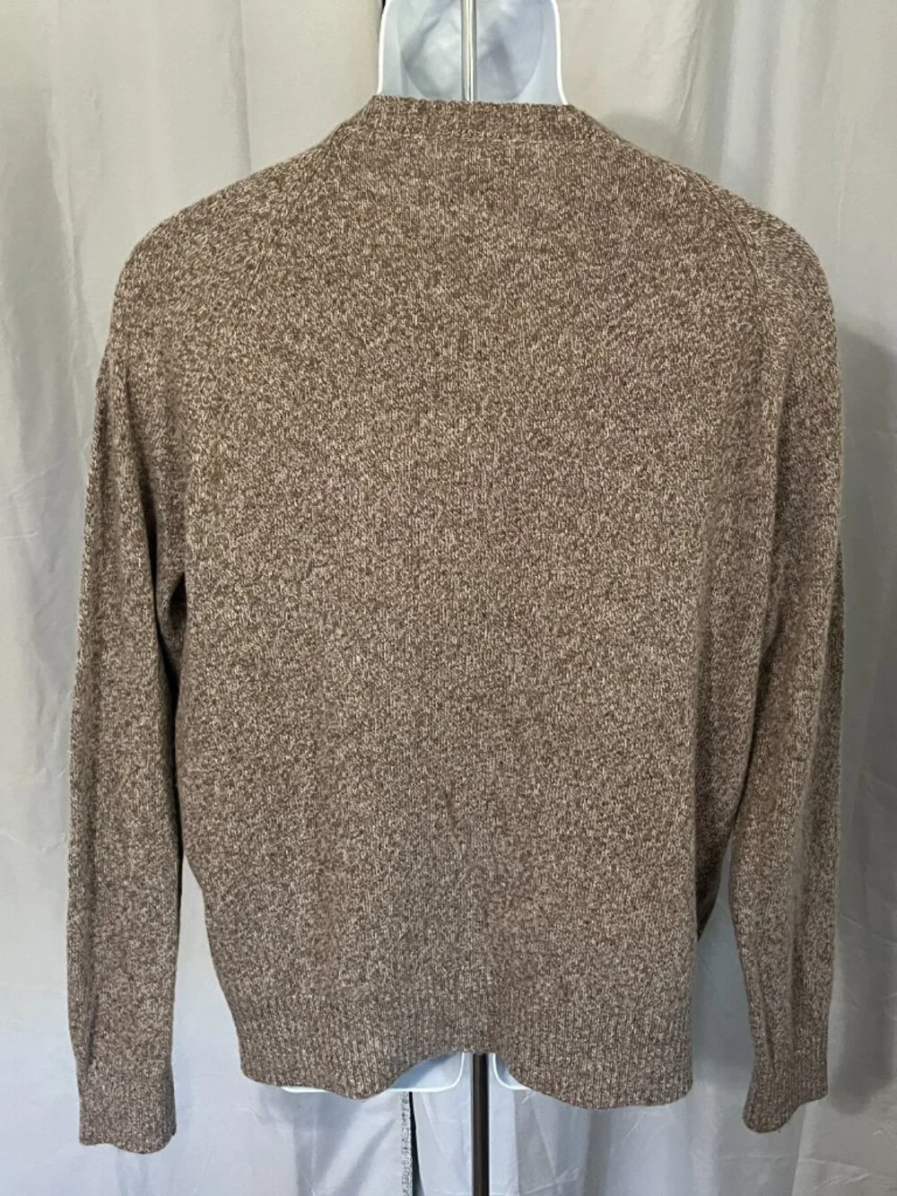 🧶 J. Crew Men’s L Lambswool Blend Crewneck Sweater Tan Flecked EUC ✨
